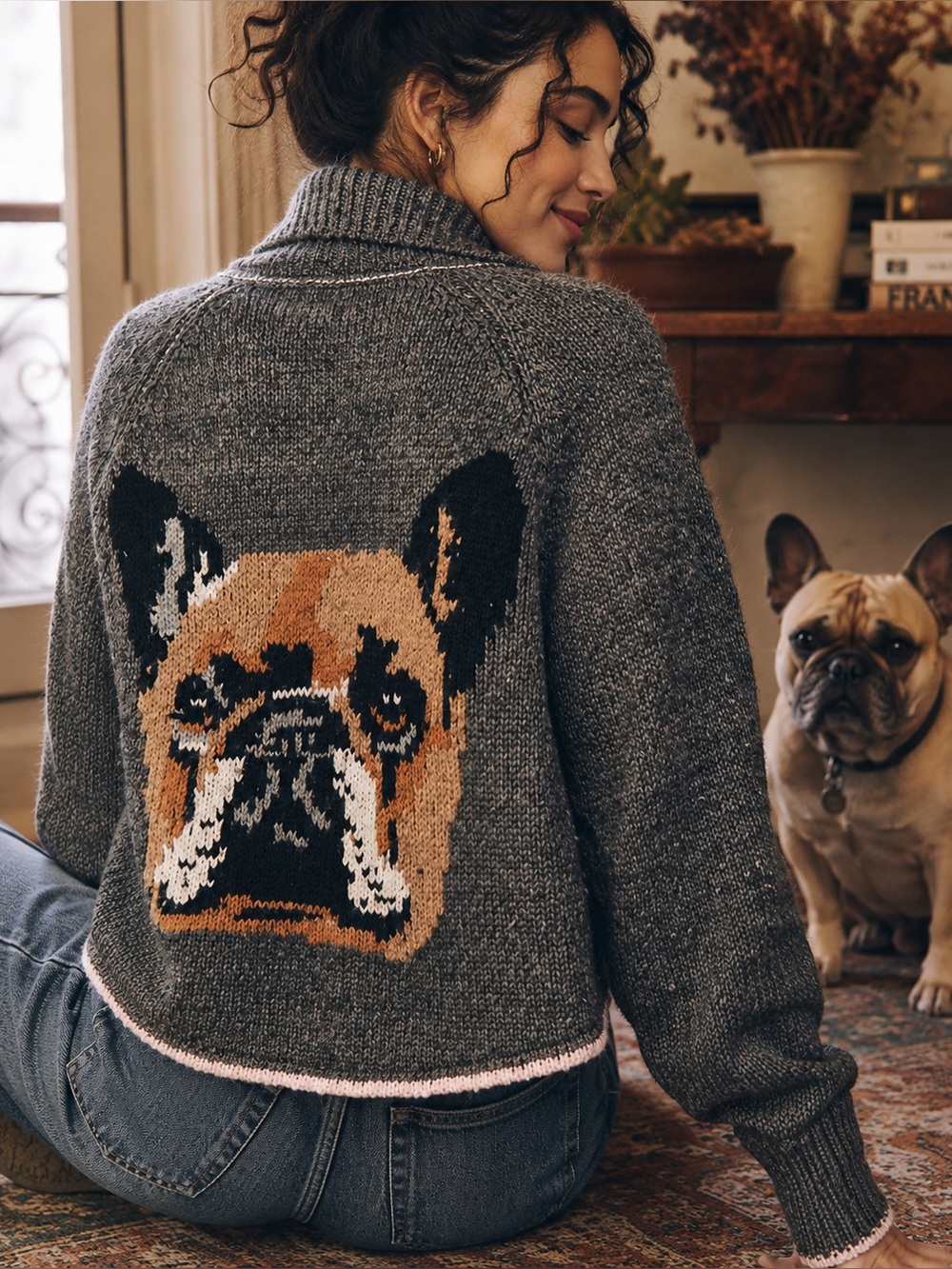 Anthropologie The Jesse Dog Icon Cardigan by Pilcro NWT Size S